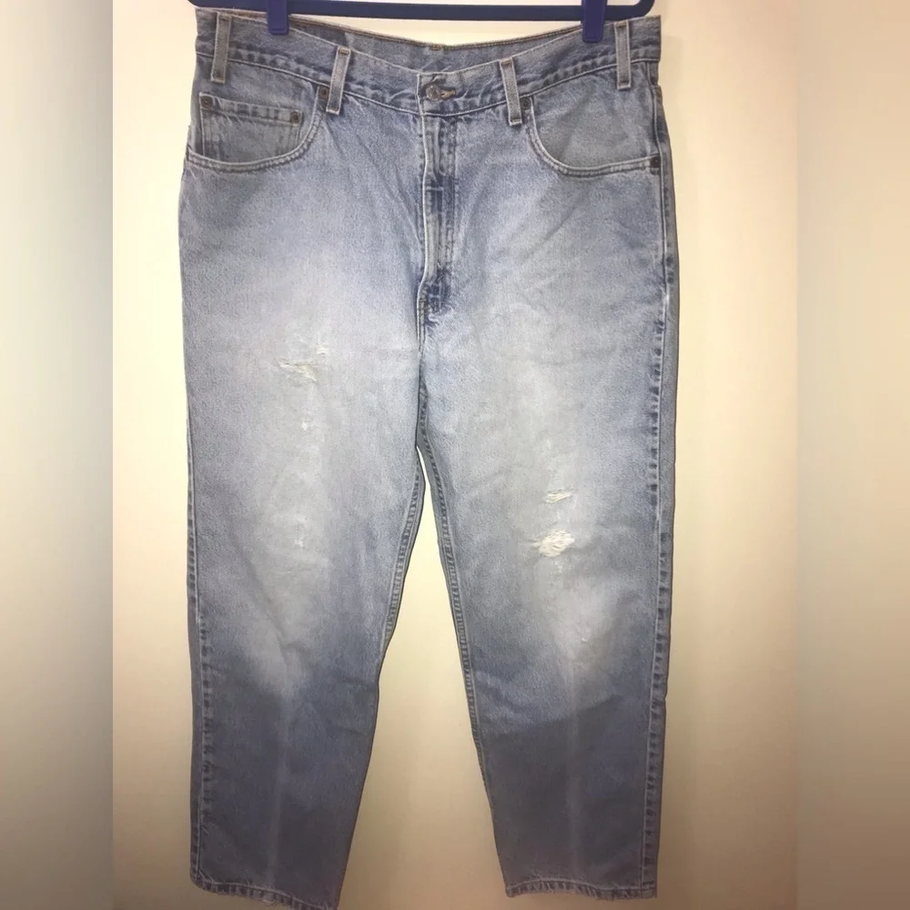 𝅺LEVI'S Mens Cotton Relaxed Fit Straight Leg Vintage Y2K Blue Jean Size 36X30